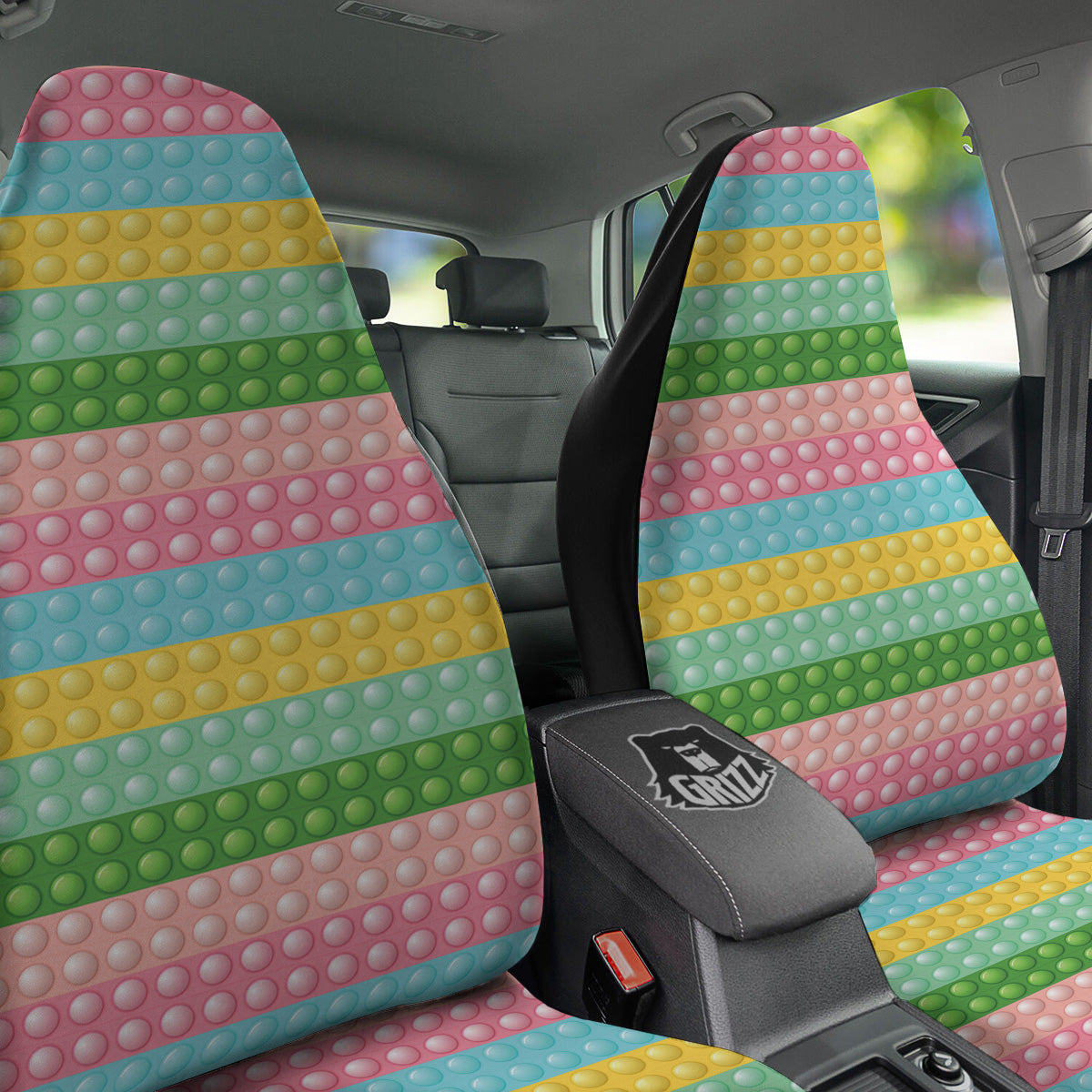 Pop It Pastel Color Print Pattern Car Seat Covers-grizzshop