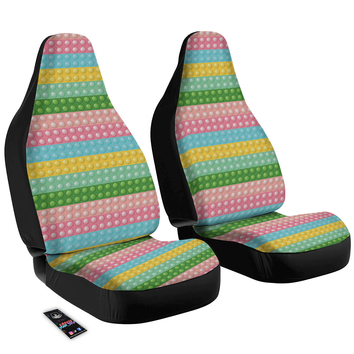 Pop It Pastel Color Print Pattern Car Seat Covers-grizzshop