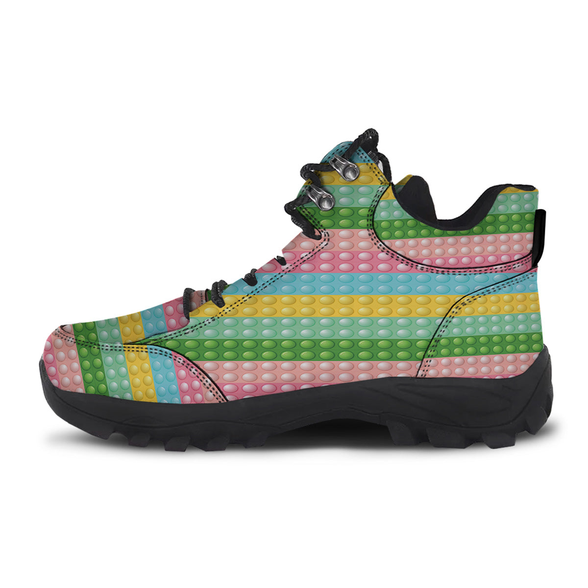 Pop It Pastel Color Print Pattern Hiking Shoes-grizzshop