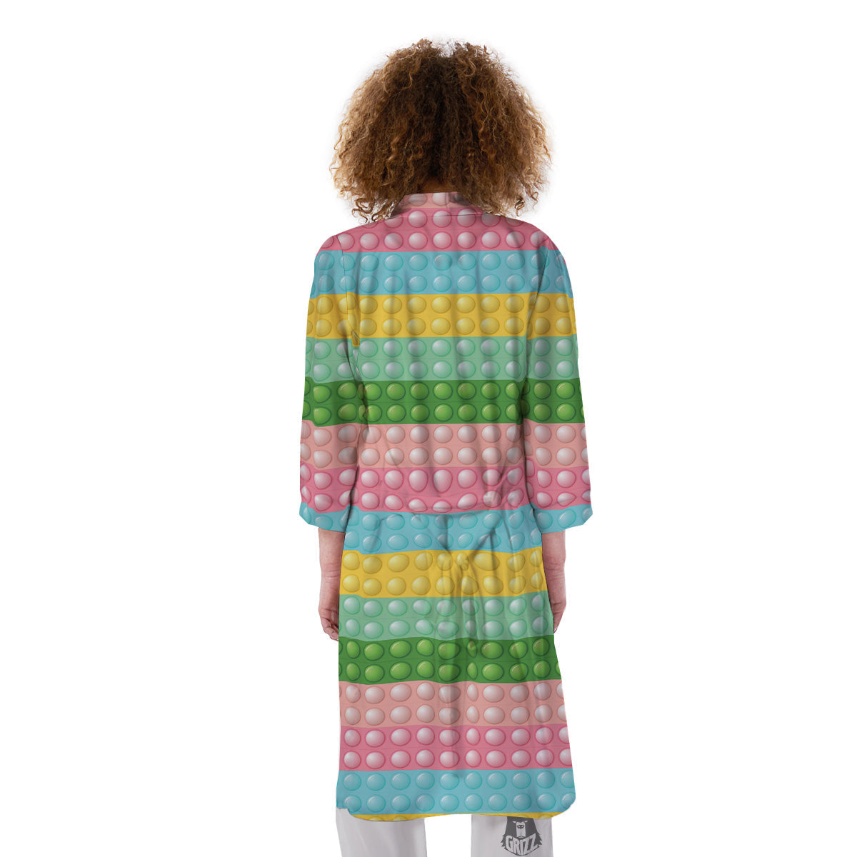 Pop It Pastel Color Print Pattern Kimono-grizzshop