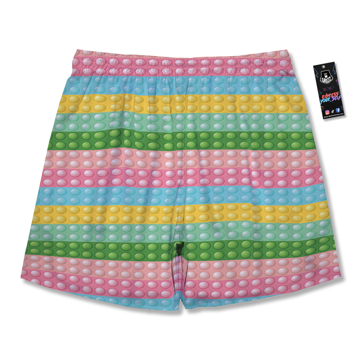 Pop It Pastel Color Print Pattern Men's Running Shorts-grizzshop