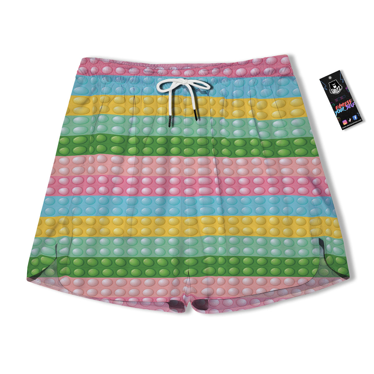 Pop It Pastel Color Print Pattern Men's Running Shorts-grizzshop