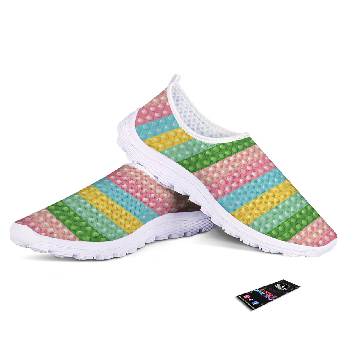 Pop It Pastel Color Print Pattern Nurse Shoes-grizzshop