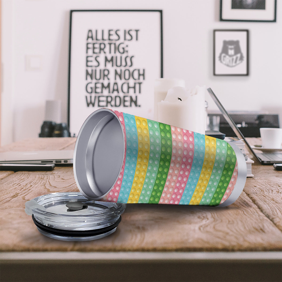 Pop It Pastel Color Print Pattern Tumbler-grizzshop