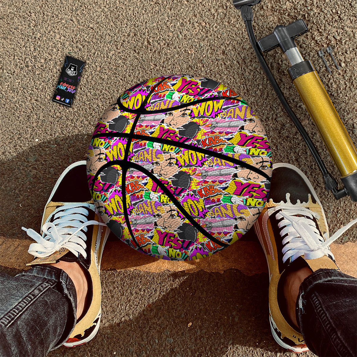 Pop Art Comics Print Pattern Basketball