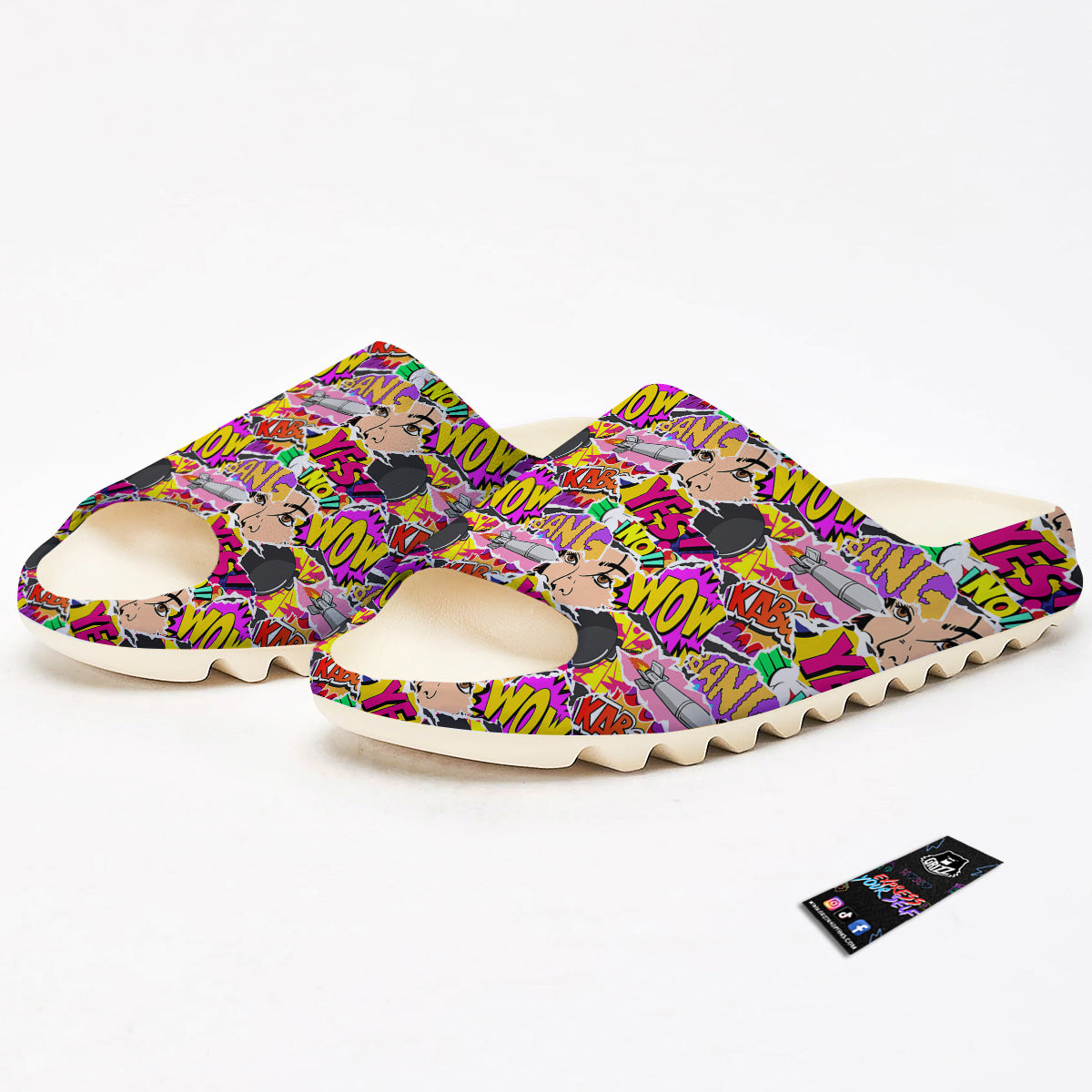 Pop Art Comics Print Pattern Sandals-grizzshop