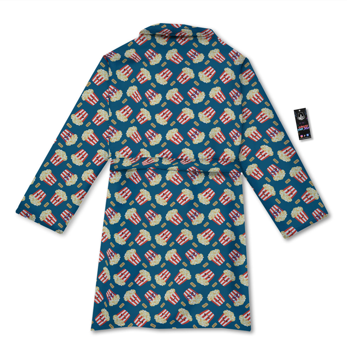 Popcorn Box Cute Print Pattern Bathrobe-grizzshop