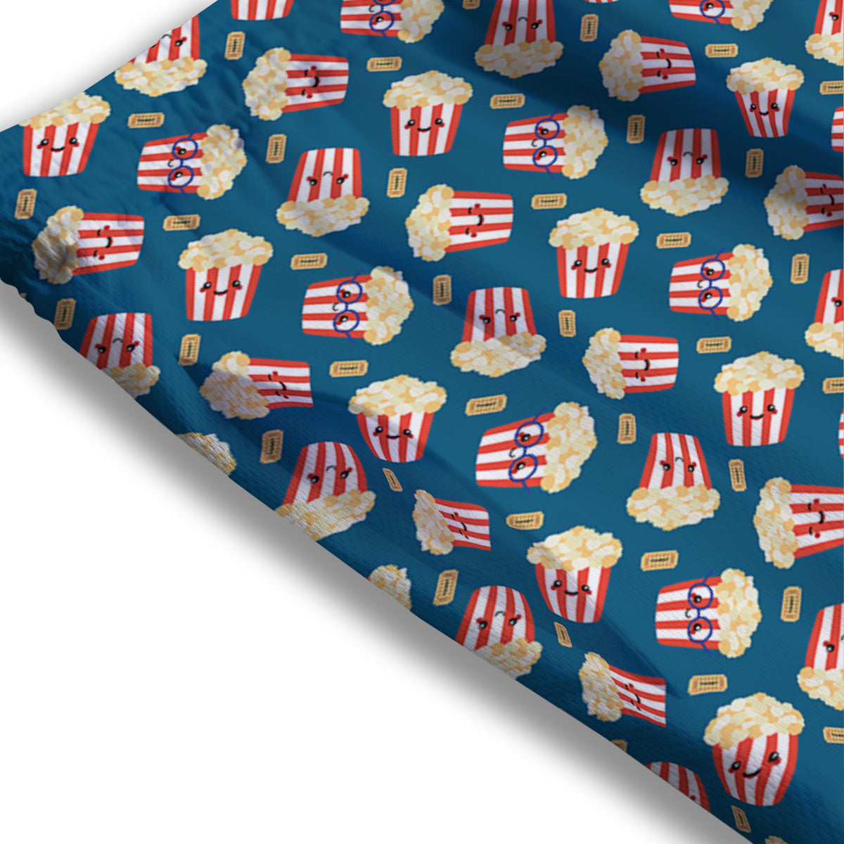 Popcorn Box Cute Print Pattern Mesh Shorts-grizzshop