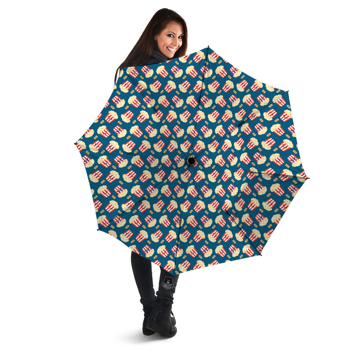 Popcorn Box Cute Print Pattern Umbrella-grizzshop