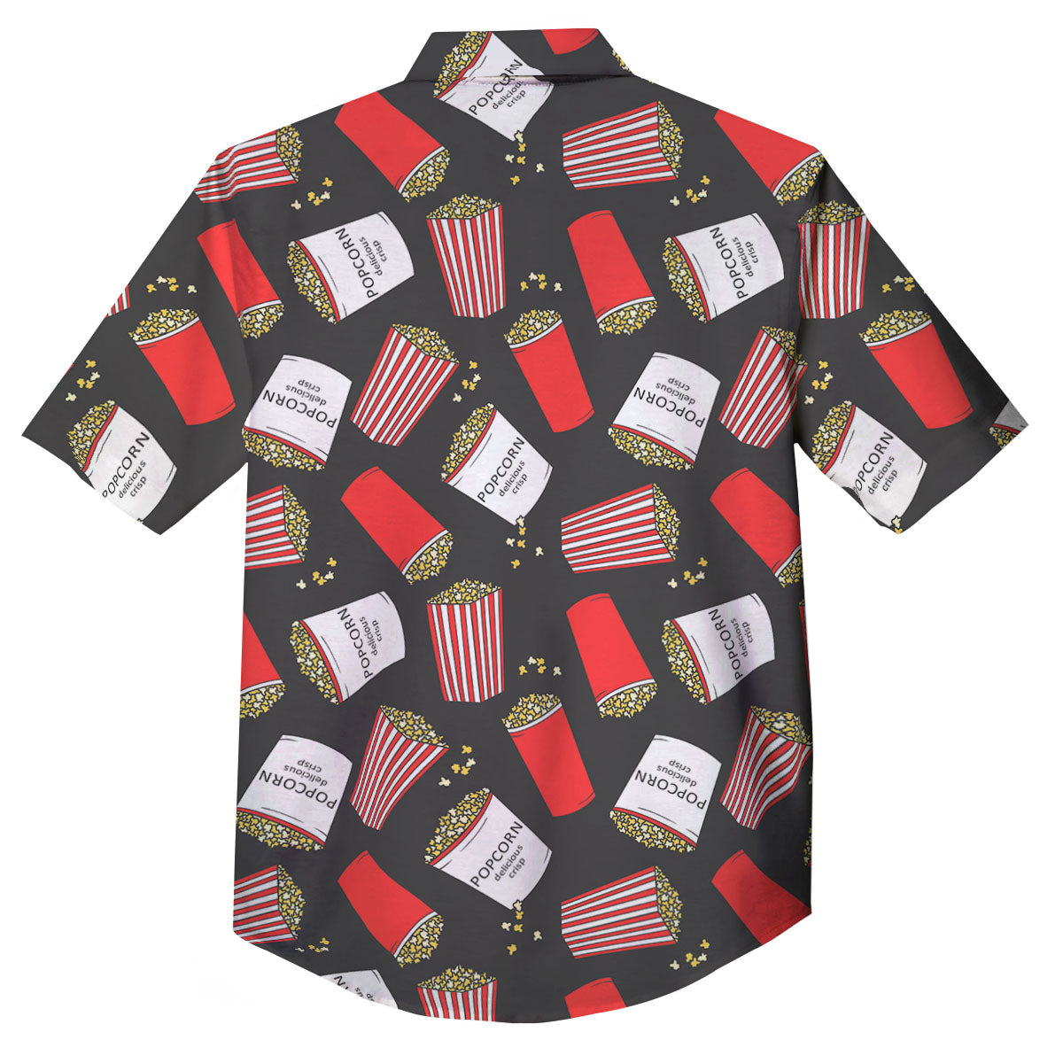 Popcorn Box Print Pattern Button Up Shirt-grizzshop