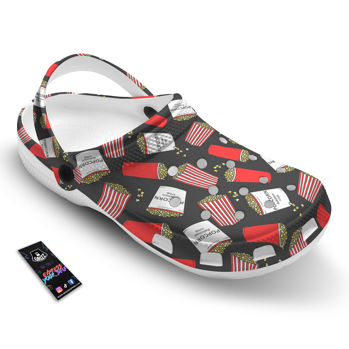 Popcorn Box Print Pattern Clog-grizzshop