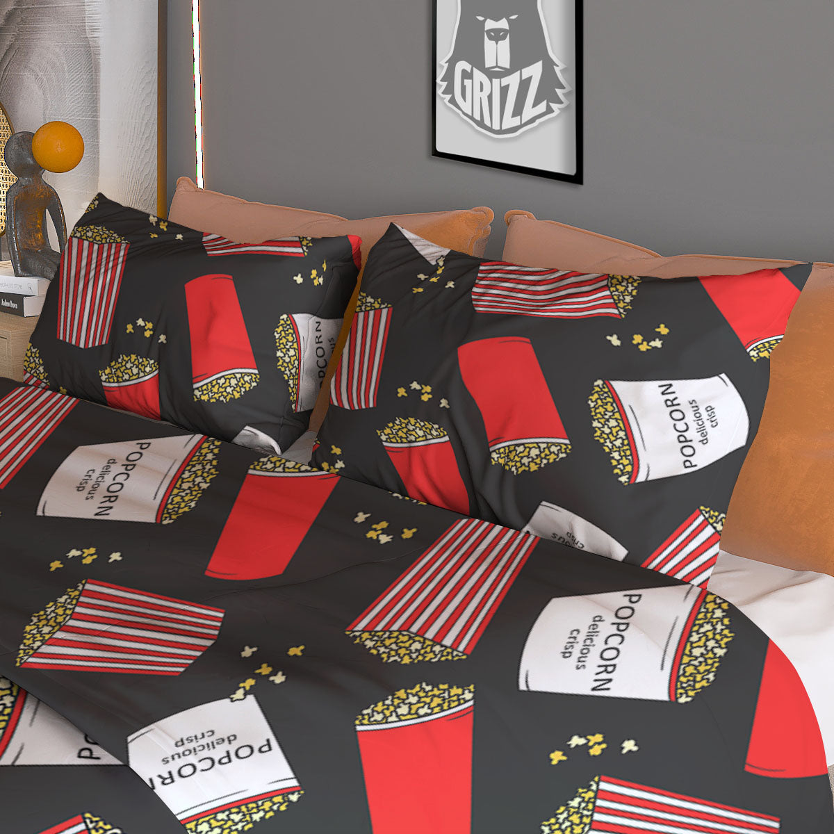 Popcorn Box Print Pattern Duvet Cover Bedding Set-grizzshop