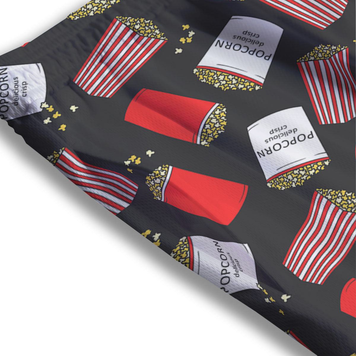 Popcorn Box Print Pattern Mesh Shorts-grizzshop