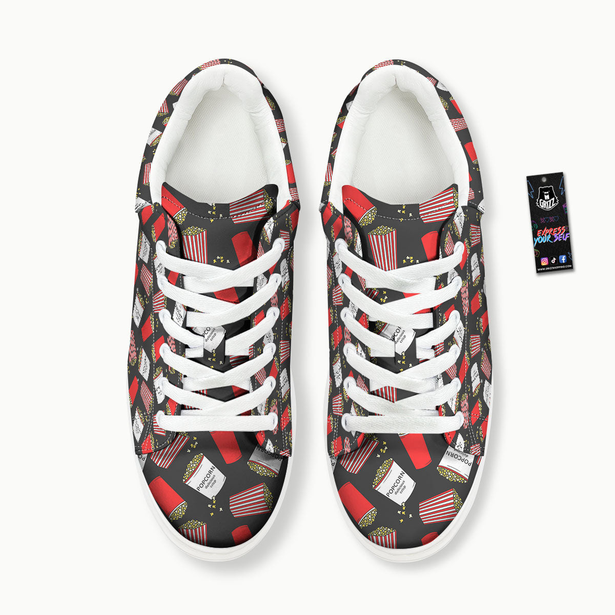Popcorn Box Print Pattern Platform Shoes-grizzshop