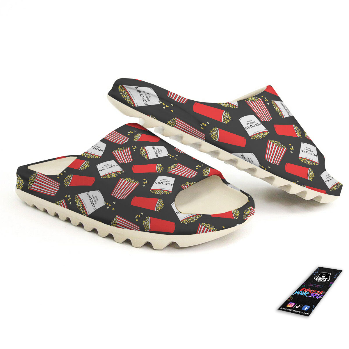 Popcorn Box Print Pattern Sandals-grizzshop