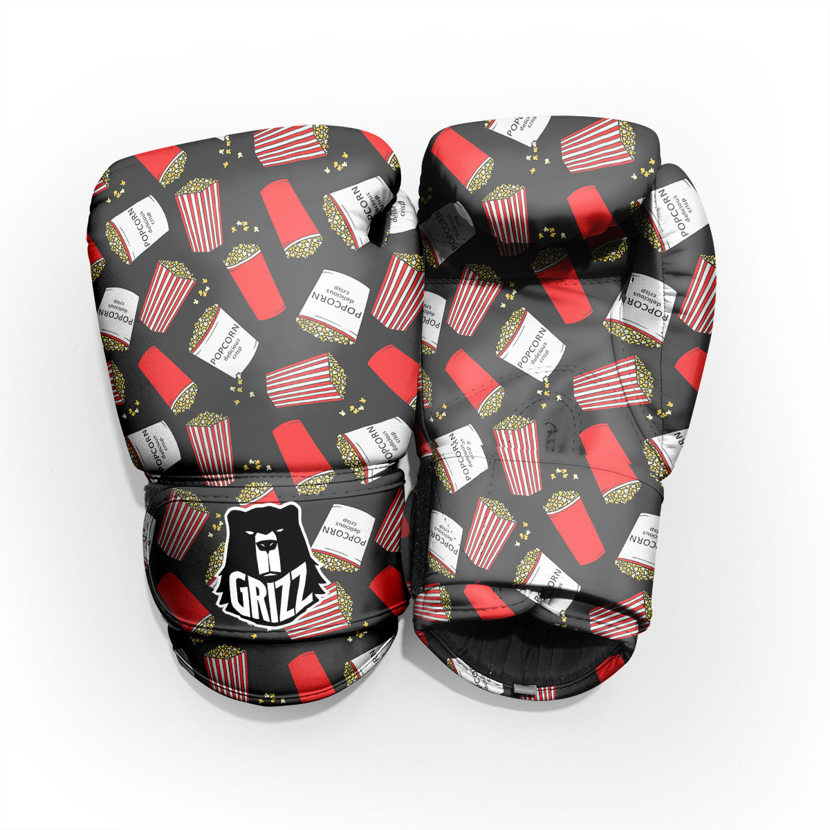 Popcorn Box Print Pattern Sparring Gloves-grizzshop