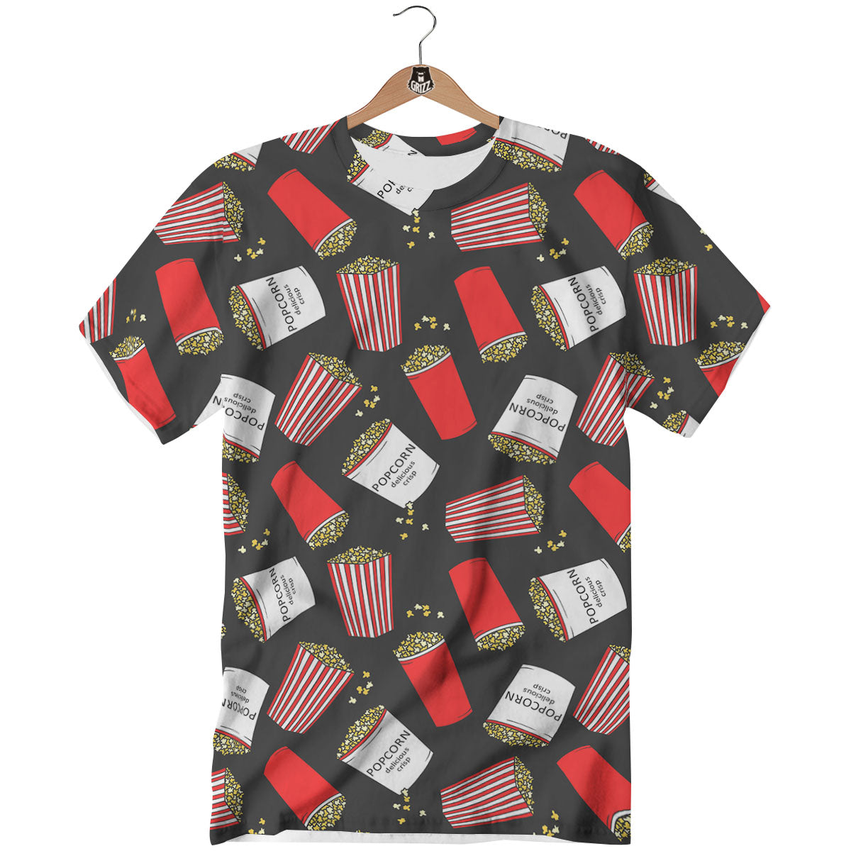 Popcorn Box Print Pattern T-Shirt-grizzshop