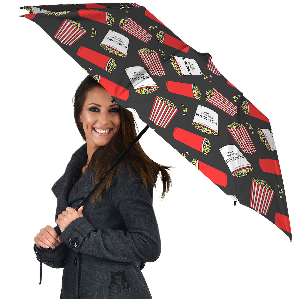 Popcorn Box Print Pattern Umbrella-grizzshop