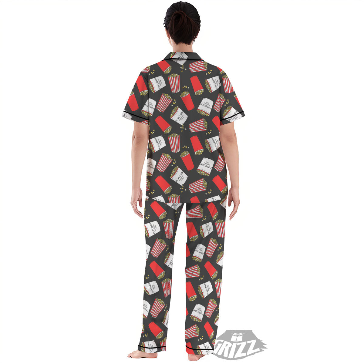 Popcorn Box Print Pattern Women's Pajamas Set-grizzshop