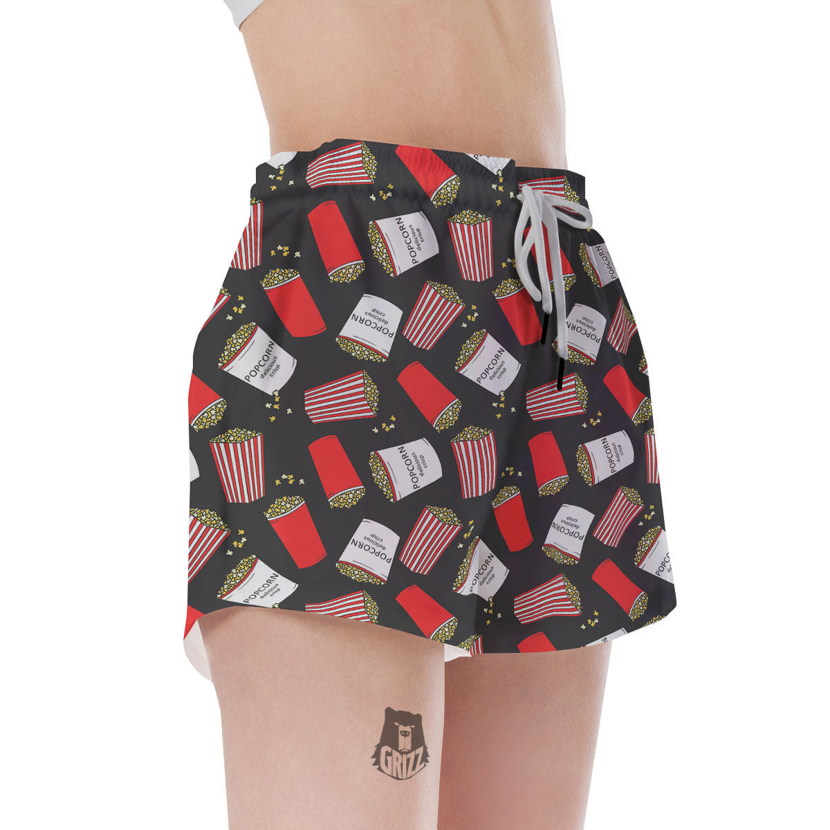 Popcorn Box Print Pattern Women's Shorts-grizzshop
