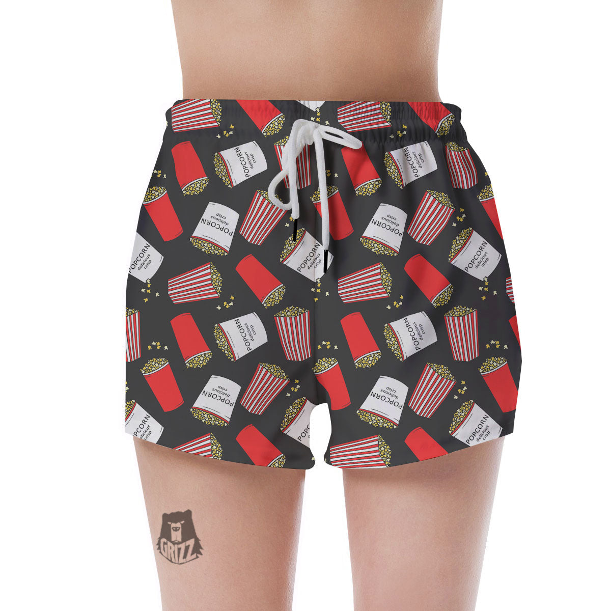Popcorn Box Print Pattern Women's Shorts-grizzshop