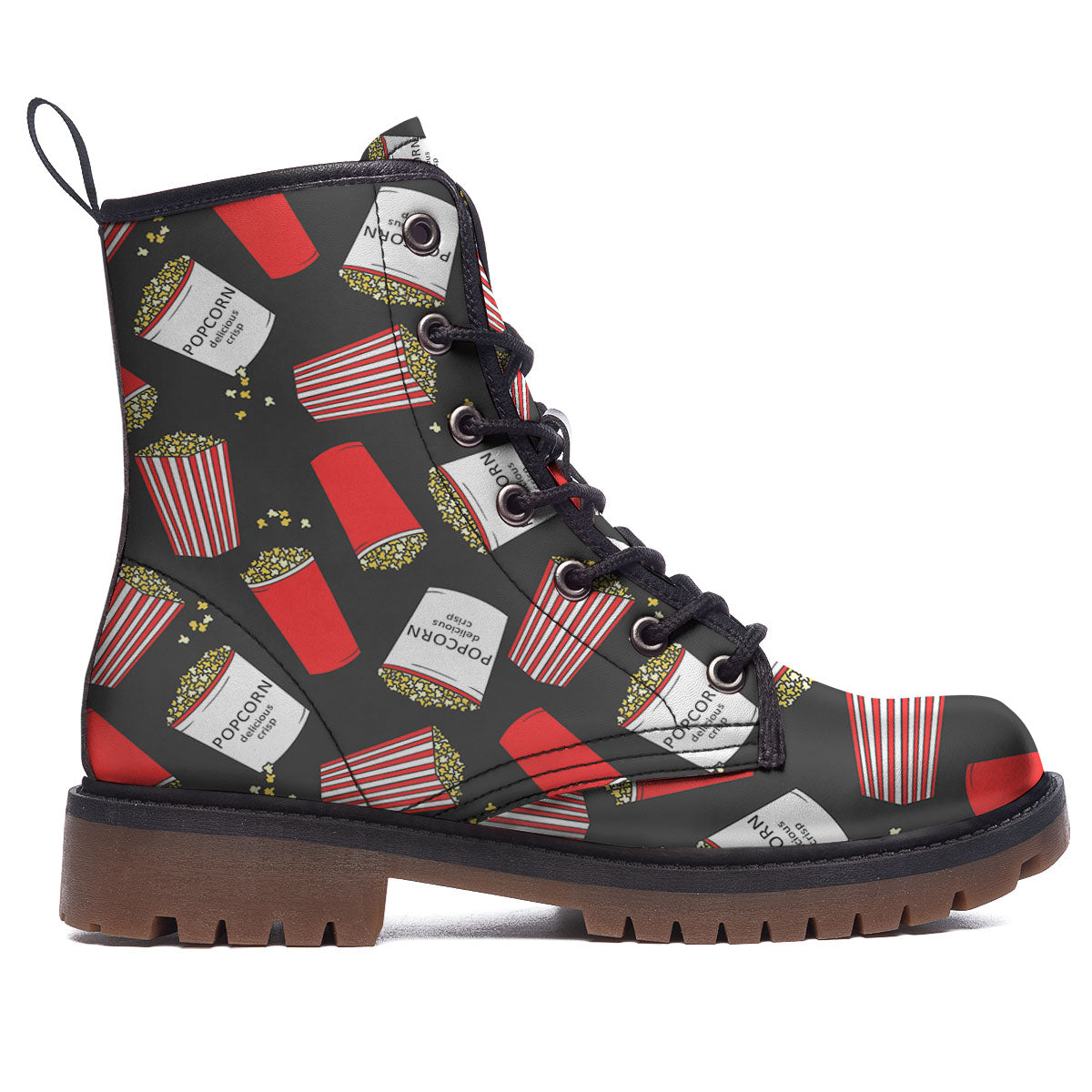 Popcorn Box Print Pattern Work Boots-grizzshop