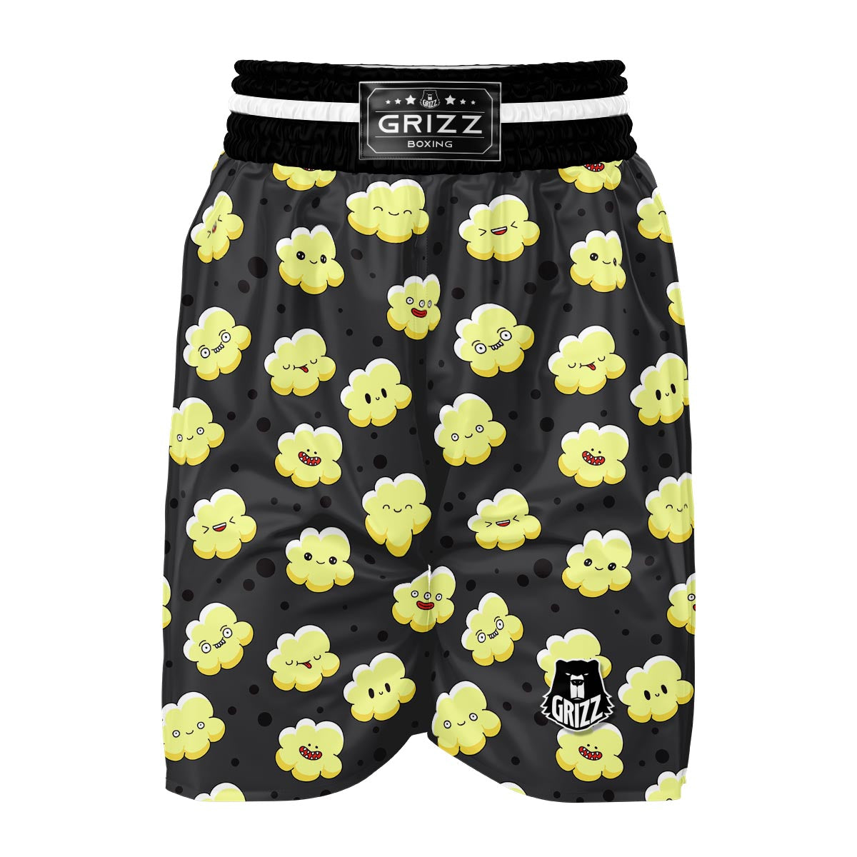 Popcorn Cartoon Pattern Print Boxing Shorts-grizzshop