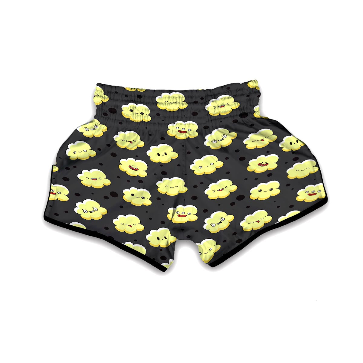 Popcorn Cartoon Pattern Print Muay Thai Boxing Shorts-grizzshop