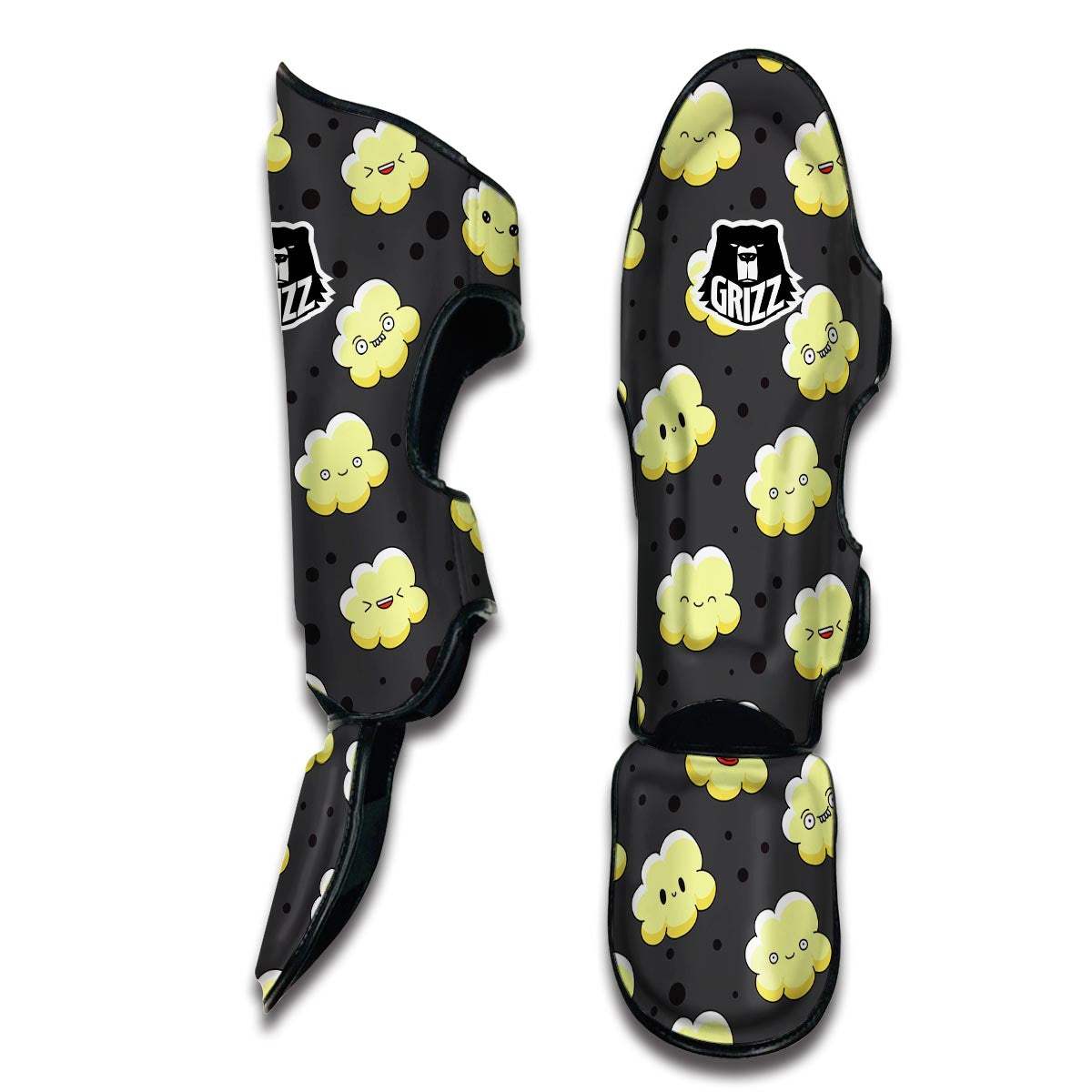 Popcorn Cartoon Pattern Print Muay Thai Shin Guards-grizzshop