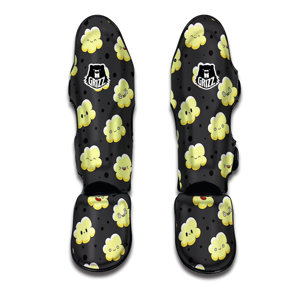 Popcorn Cartoon Pattern Print Muay Thai Shin Guards-grizzshop