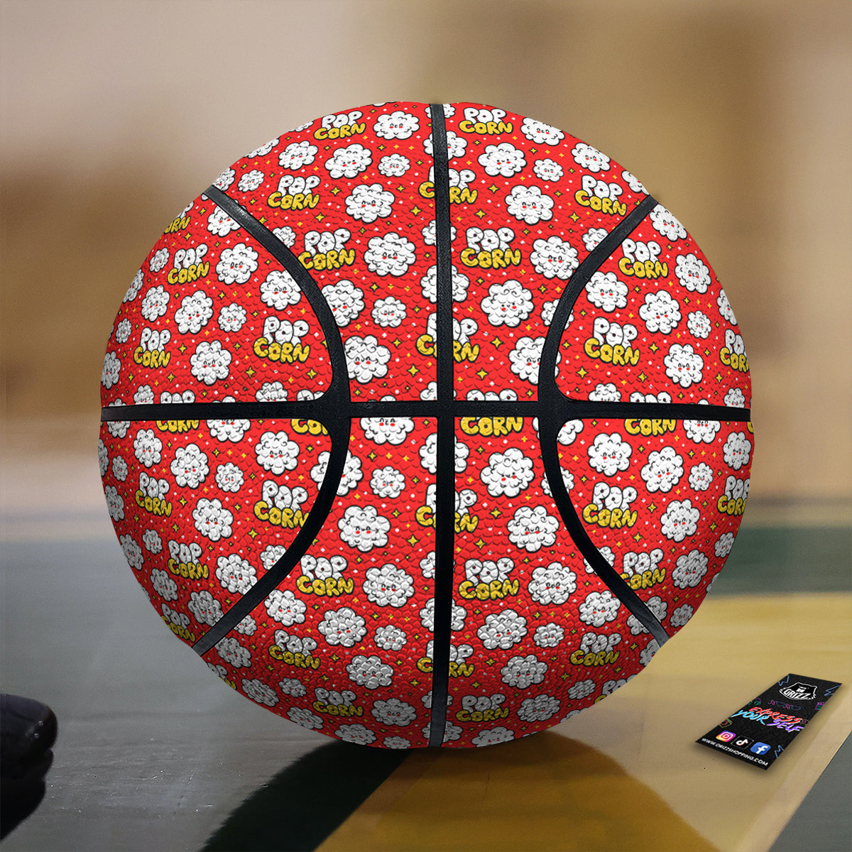 Popcorn Cute Print Pattern Basketball-grizzshop
