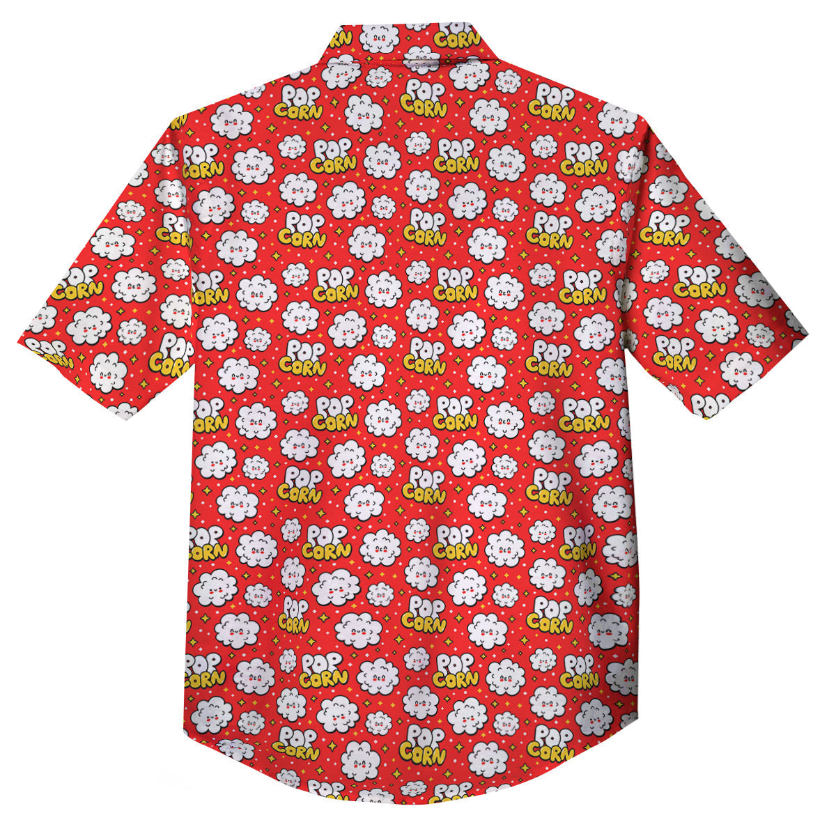Popcorn Cute Print Pattern Button Up Shirt-grizzshop