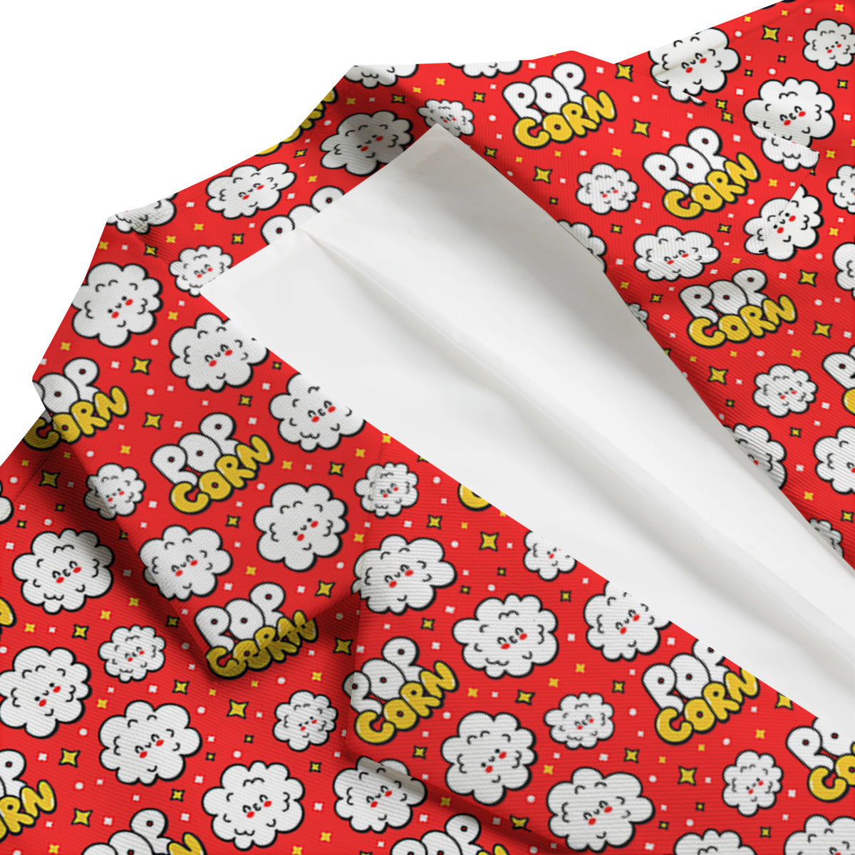 Popcorn Cute Print Pattern Men's Blazer-grizzshop