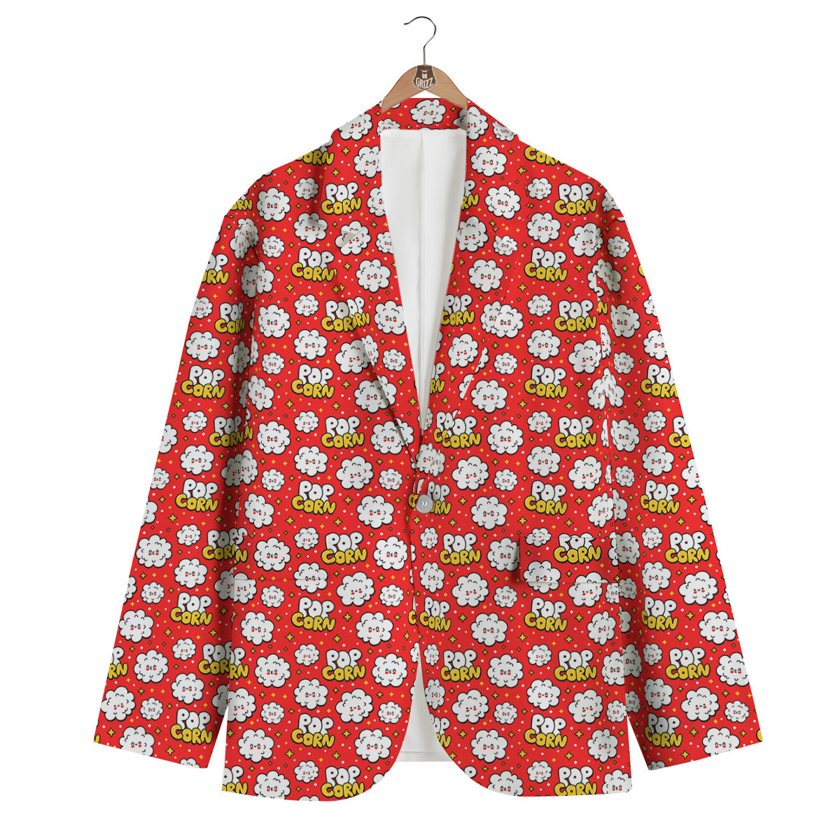 Popcorn Cute Print Pattern Men's Blazer-grizzshop