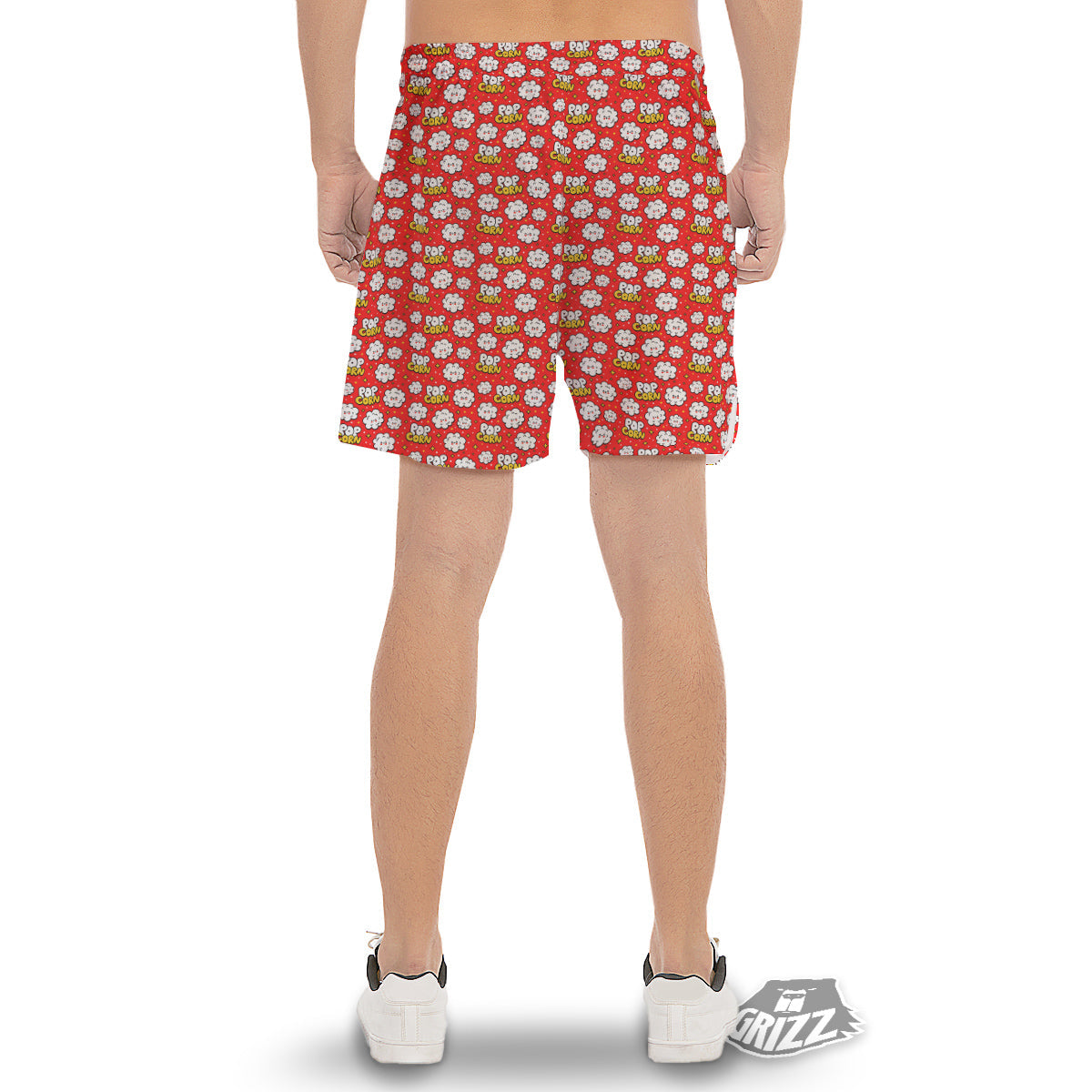 Popcorn Cute Print Pattern Men's Gym Shorts-grizzshop