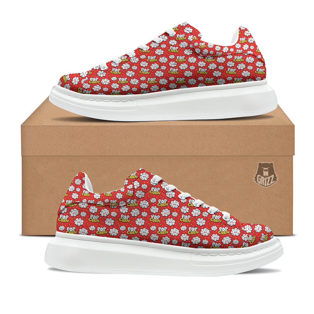Popcorn Cute Print Pattern Platform Shoes-grizzshop