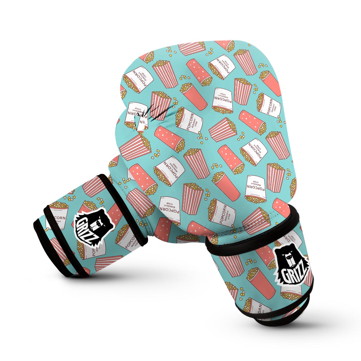 Popcorn Pastel Pattern Print Boxing Gloves-grizzshop