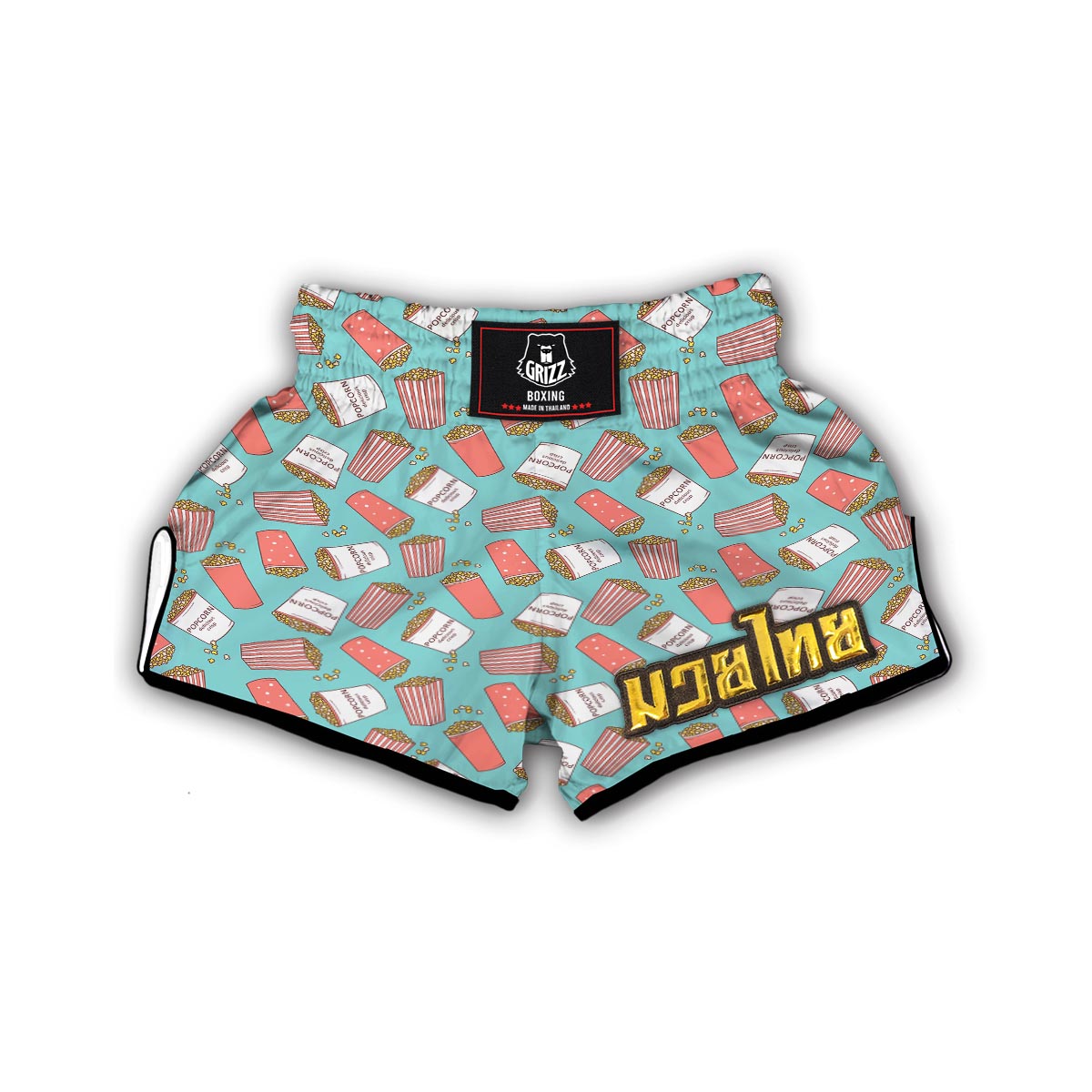 Popcorn Pastel Pattern Print Muay Thai Boxing Shorts-grizzshop