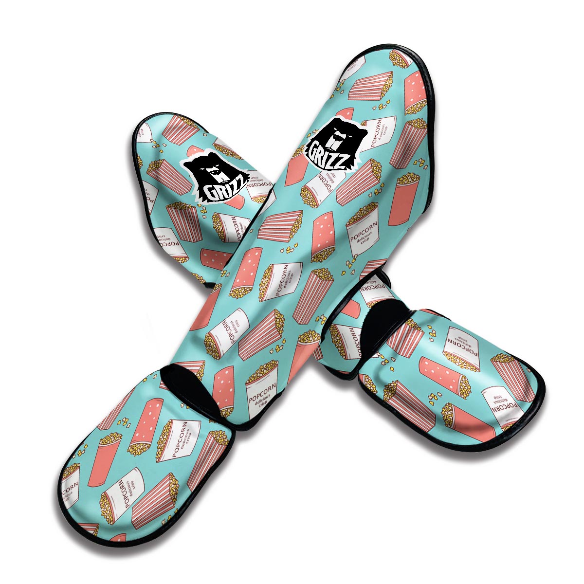 Popcorn Pastel Pattern Print Muay Thai Shin Guards-grizzshop