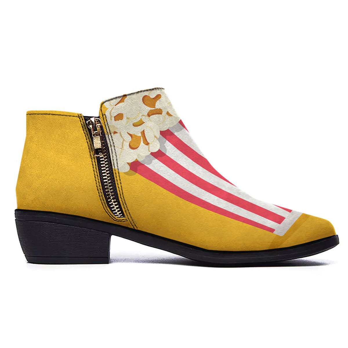 Popcorn Print Ankle Boots-grizzshop