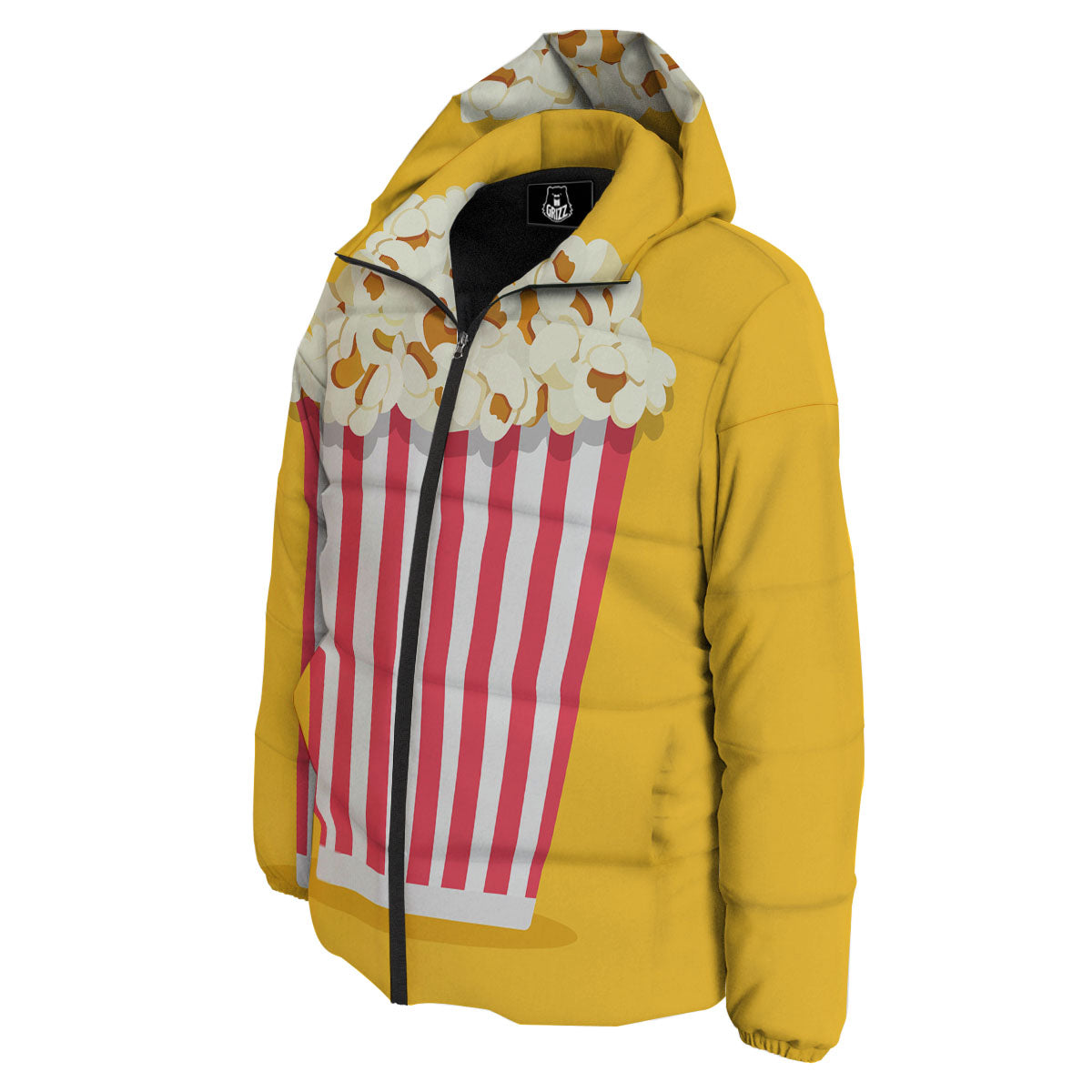 Popcorn Print Down Jacket-grizzshop