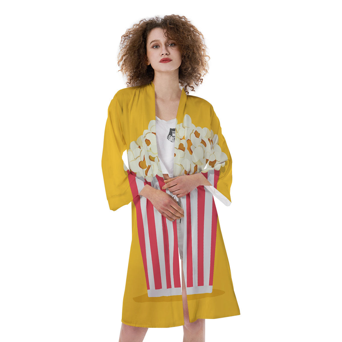 Popcorn Print Kimono-grizzshop