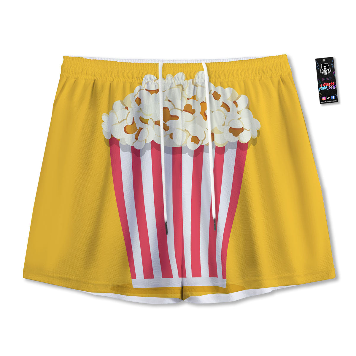 Popcorn Print Mesh Shorts-grizzshop
