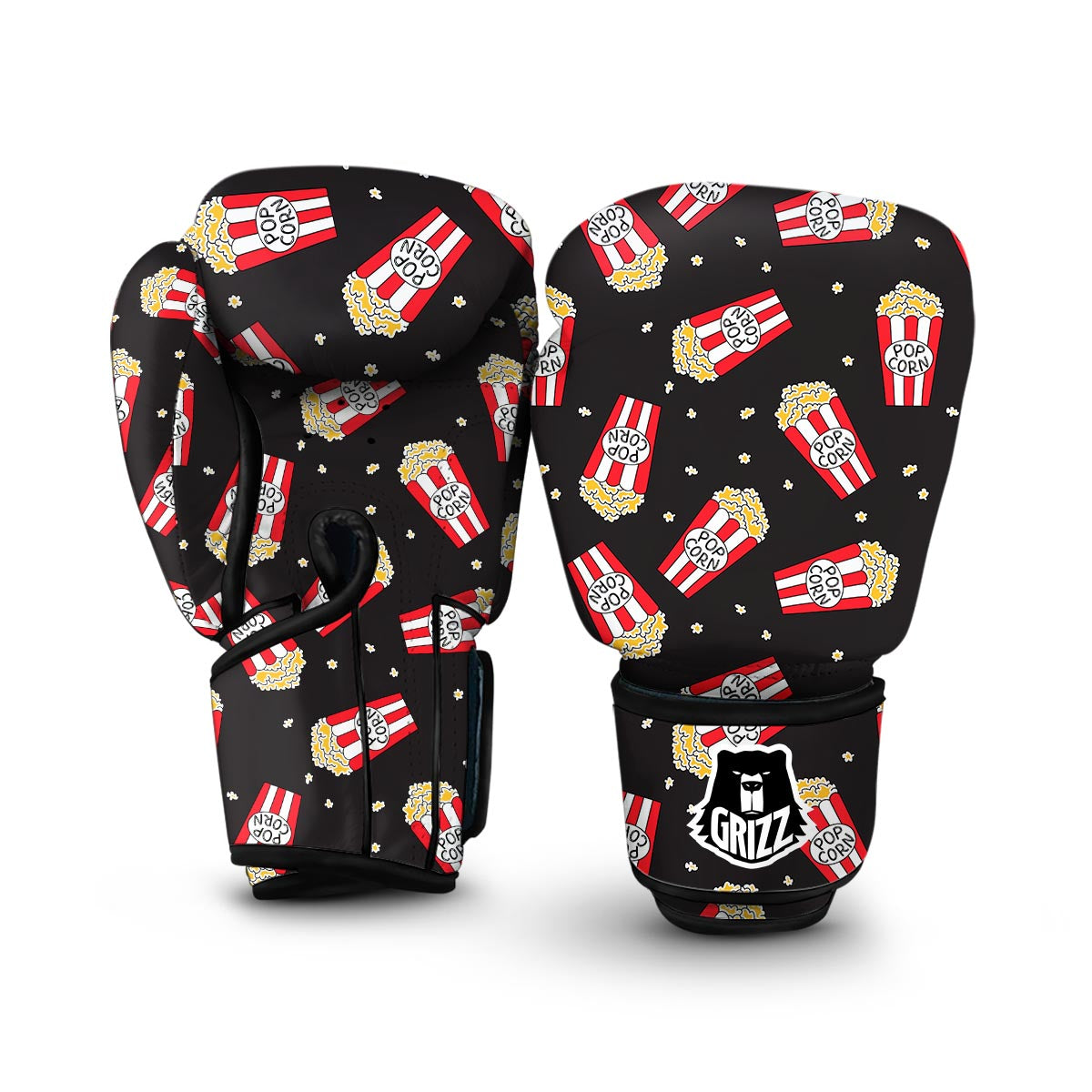 Popcorn Print Pattern Boxing Gloves-grizzshop