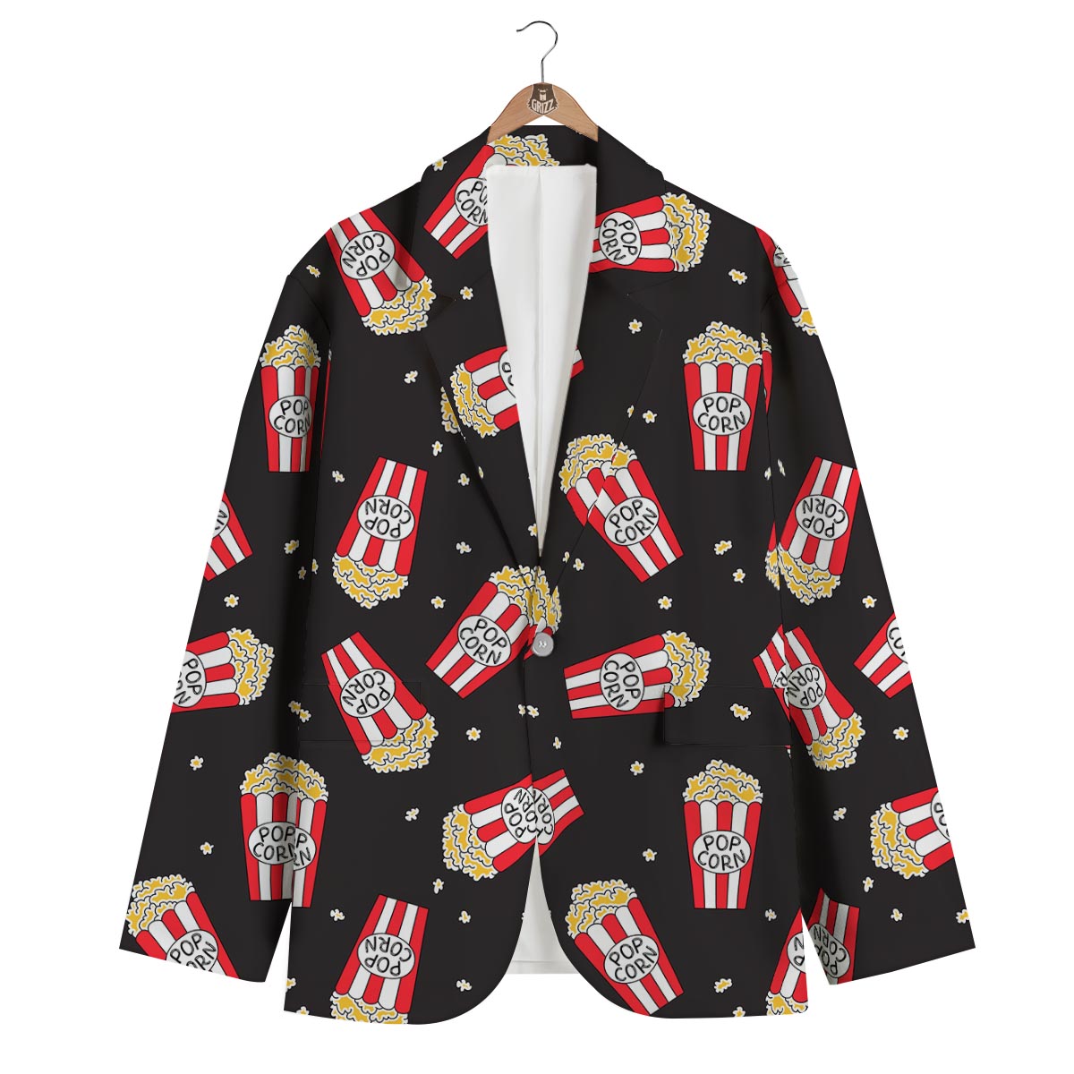 Popcorn Print Pattern Men's Blazer-grizzshop