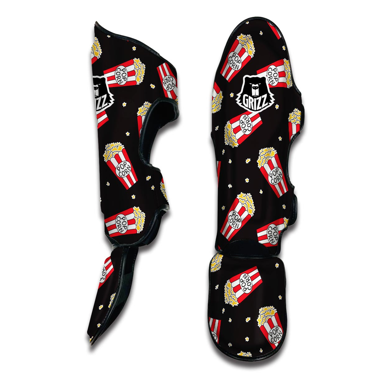 Popcorn Print Pattern Muay Thai Shin Guards-grizzshop