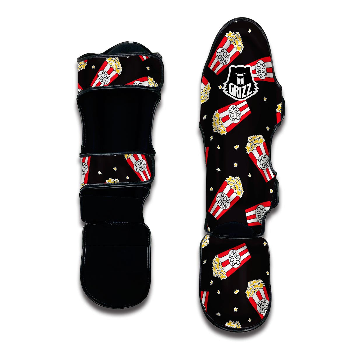 Popcorn Print Pattern Muay Thai Shin Guards-grizzshop