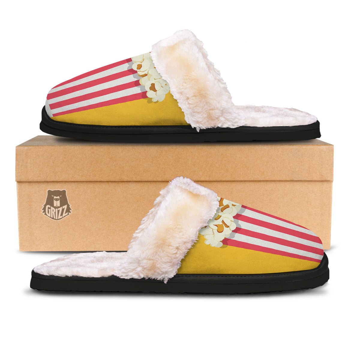 Popcorn Print Slippers-grizzshop