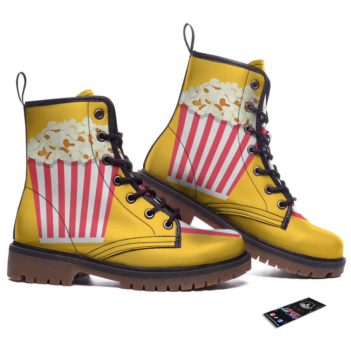 Popcorn Print Work Boots-grizzshop