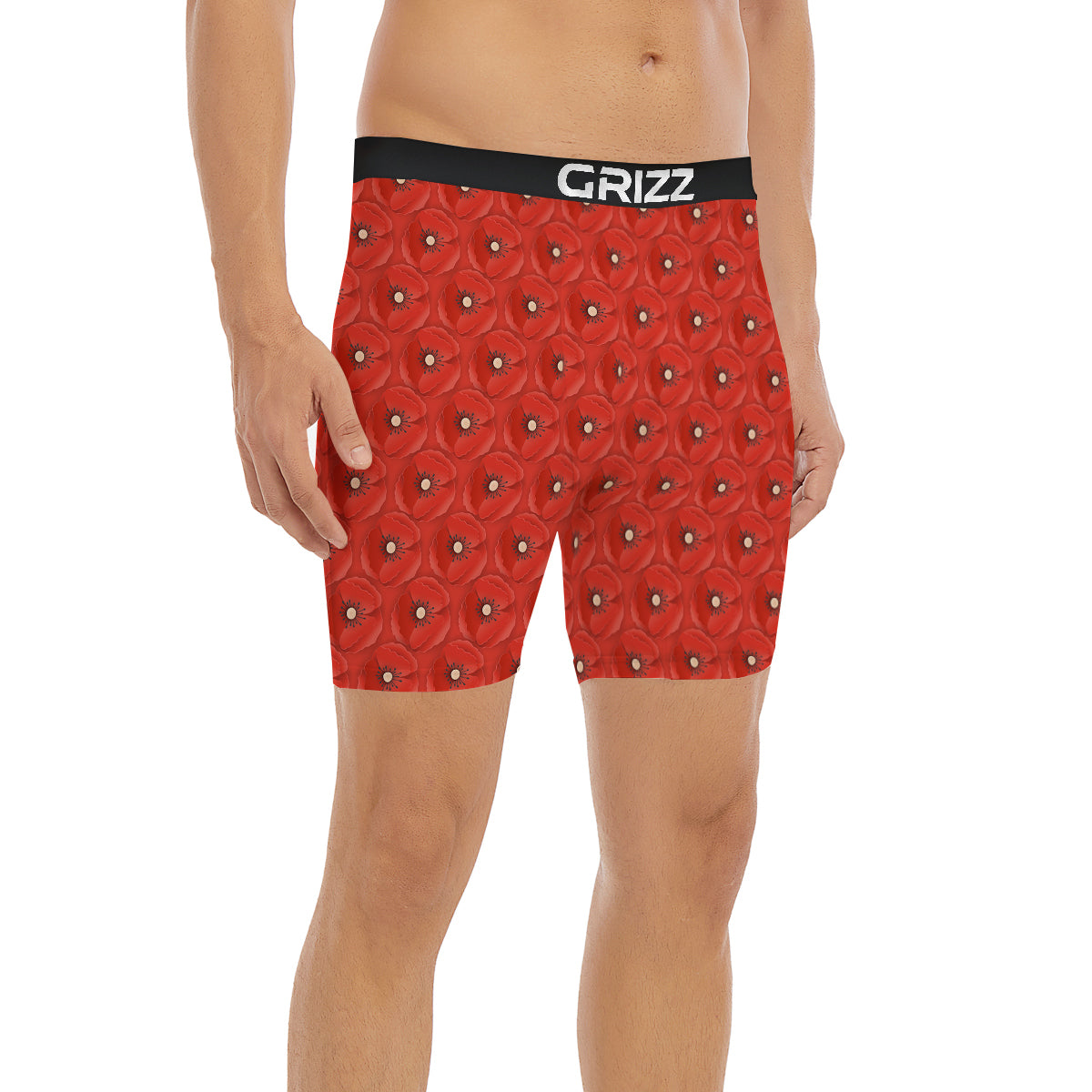 Poppy Armistice Day Print Pattern Boxer Briefs-grizzshop
